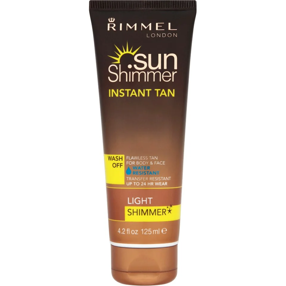 Rimmel Sunshimmer Water Resistant Wash Off Instant Tan - Shimmer (125ml) Image 1