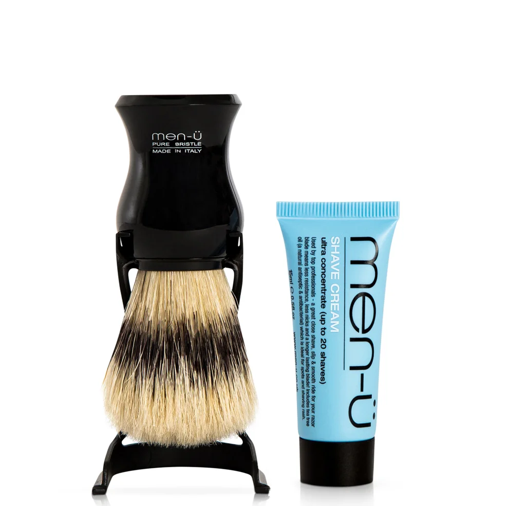 men-ü Barbiere Shave Brush and Stand - Black Image 1