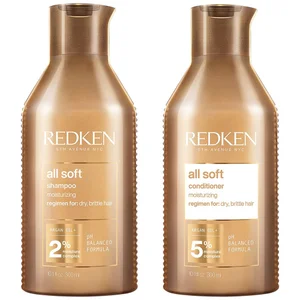 Redken All Soft Shampoo 300ml and Conditioner 300ml Hydrating Bundle to add Softness & Shine for Dry Hair - undefined undefined