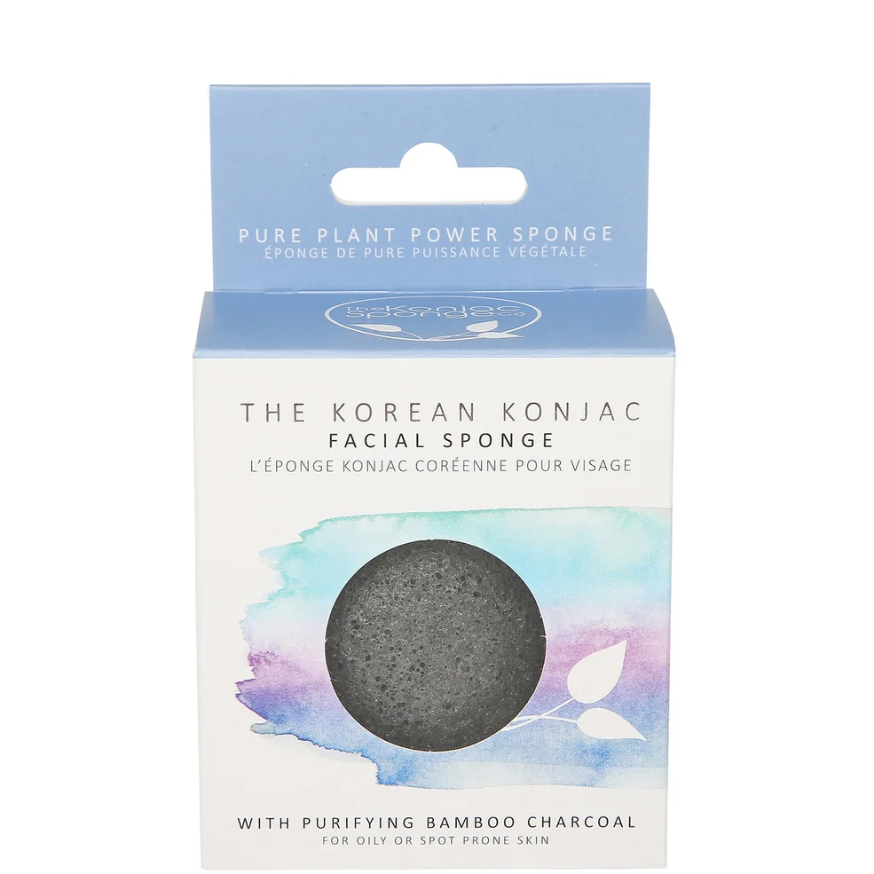 The Konjac Sponge Company Facial Puff Sponge with Bamboo Charcoal Image 1