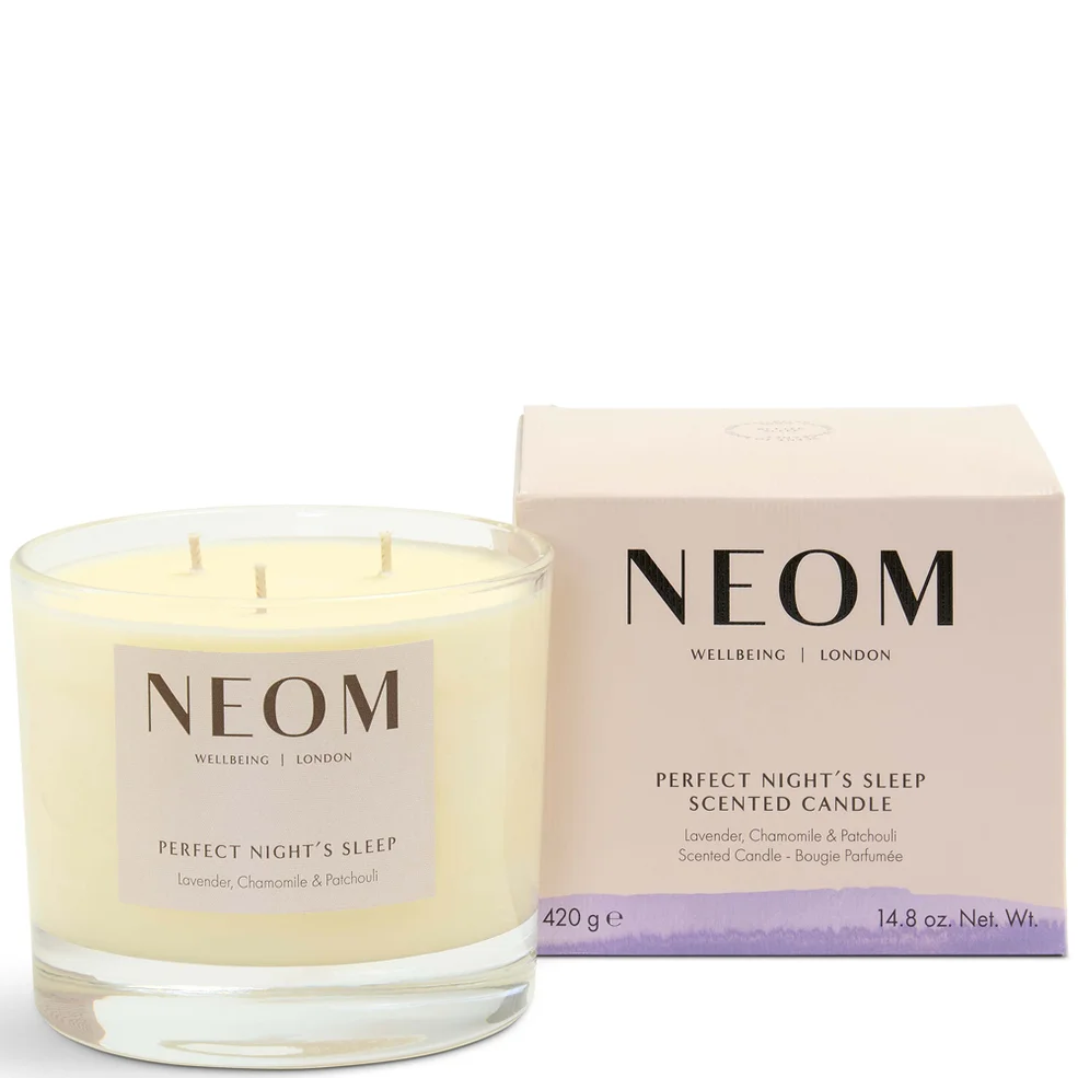 NEOM Wellbeing Perfect Nights Sleep Scented 3 Wick Candle Image 1