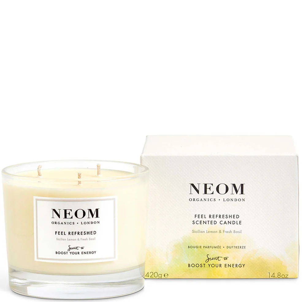 NEOM Wellbeing Feel Refreshed Scented 3 Wick Candle Image 1