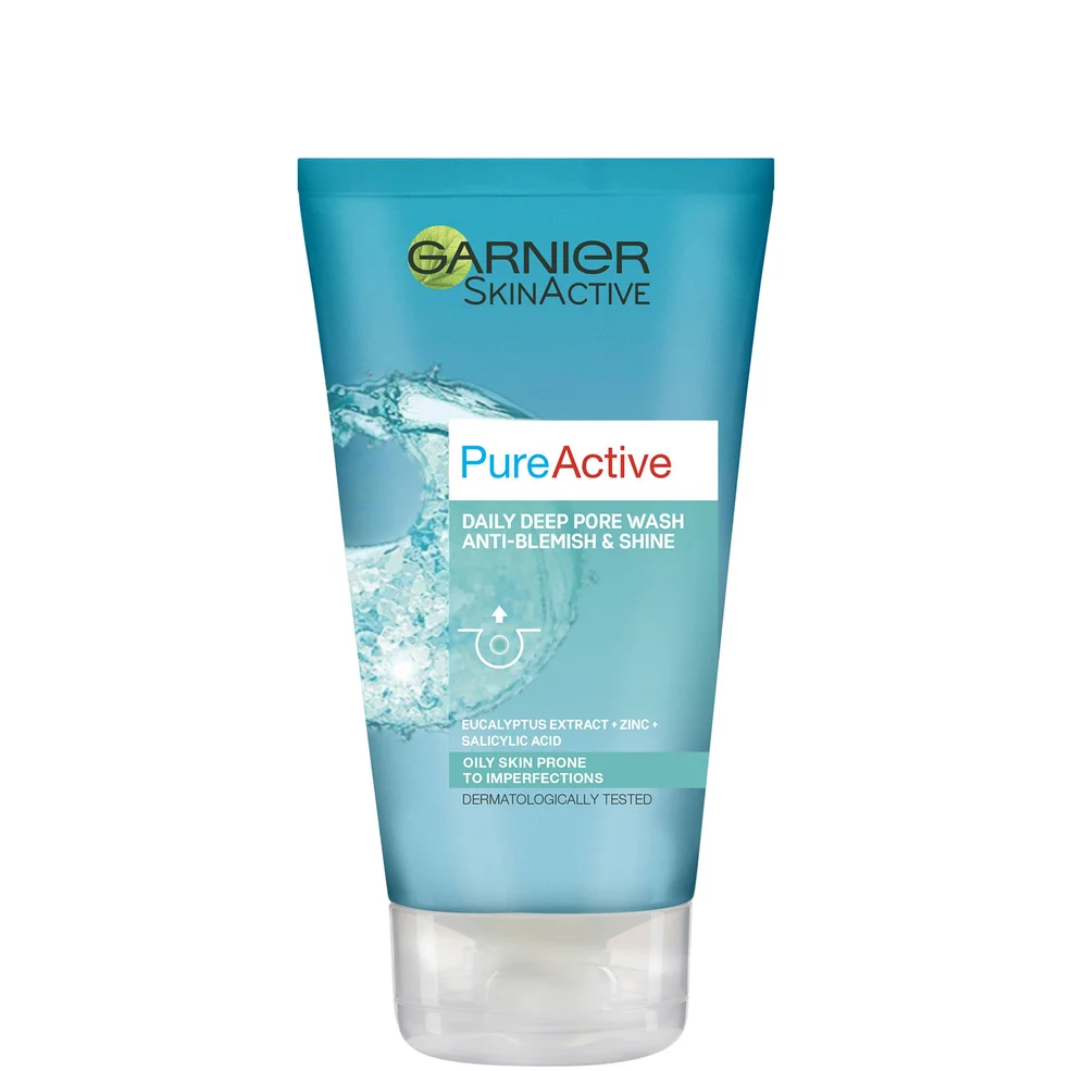 Garnier Pure Active Anti Blackhead Deep Pore Face Wash Oily Skin 150ml Image 1
