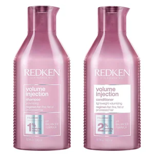 Redken Volume Injection Shampoo 300ml and Conditioner 300ml Set for Fine, Flat Hair, Adds Lift and Volume - undefined undefined