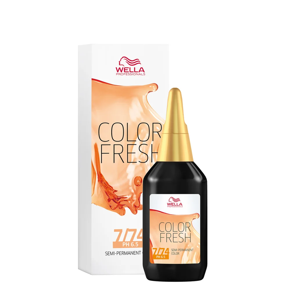 Wella Professionals Color Fresh 7/74 Medium Brown Gold Blonde 75ml Image 1