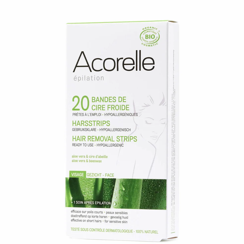 Acorelle Ready to Use Aloe Vera and Beeswax Face Strips - 20 Strips Image 1