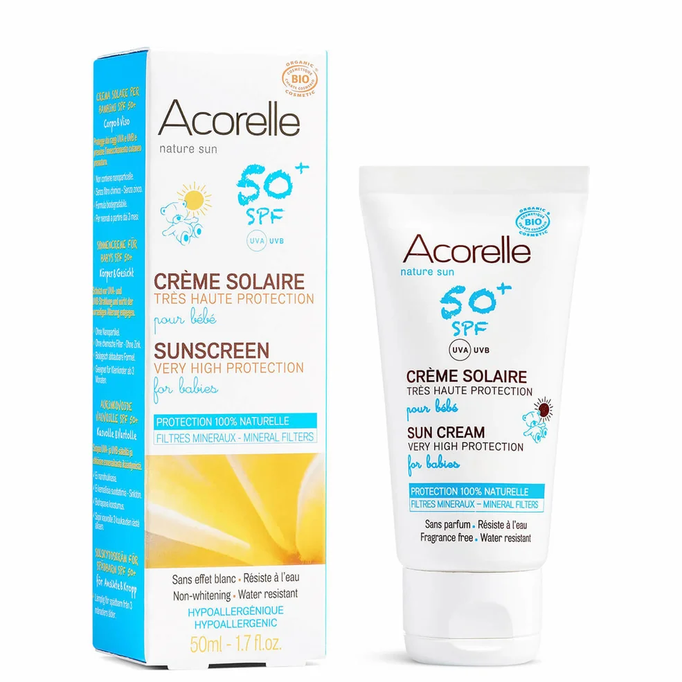 Acorelle Babies Organic SPF50+ Sunscreen - 3 Months and Up 50ml Image 1