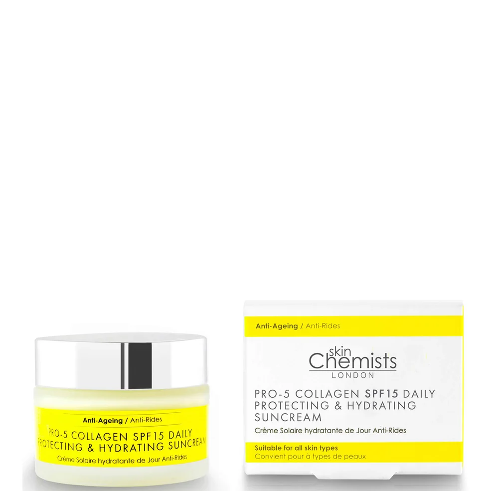 skinChemists London Pro-5 Collagen SPF15 Daily Anti-Ageing Protecting and Hydrating Sun Cream 50ml Image 1