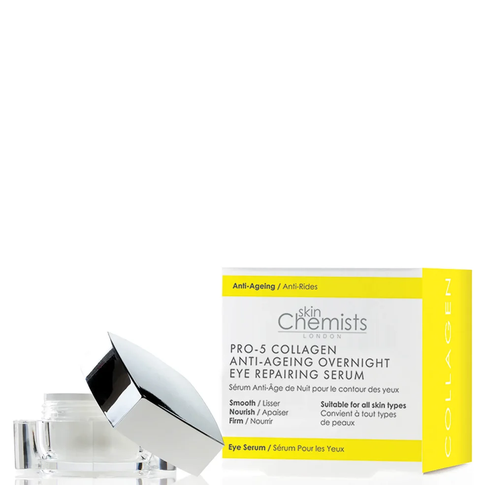 skinChemists London Pro-5 Collagen Anti-Ageing Overnight Eye Repairing Serum 15ml Image 1