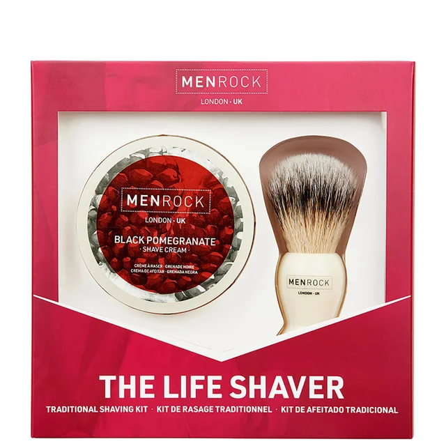 Men Rock The Life Shaver (Black Pomegranate Shave Cream, The Brush) (Worth £29.45)