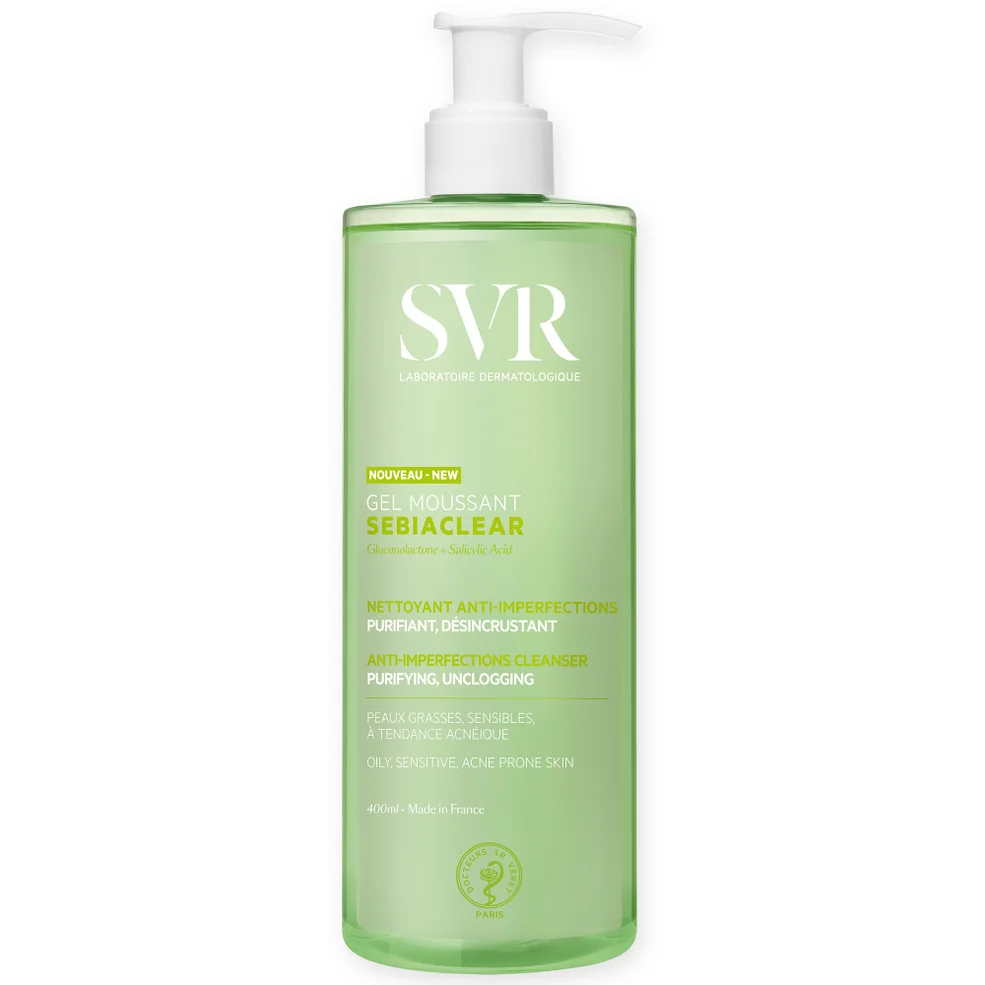 SVR SEBIACLEAR Foaming Purifying, Soap-Free Salicylic Acid Face & Body Cleanser for Oily, Acne-Prone, Combination Skin, 400ml Image 1