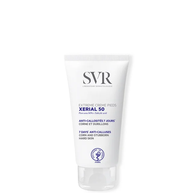 SVR XERIAL 50 Extreme -50% Pure Urea Foot Cream for Severly Dry, Cracking, Stubborn Hard Skin Prone to Corns and Calluses, 50ml
