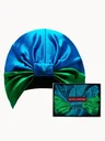 SILKE Hair Wrap Bonnet - The Isla - Blue and Green