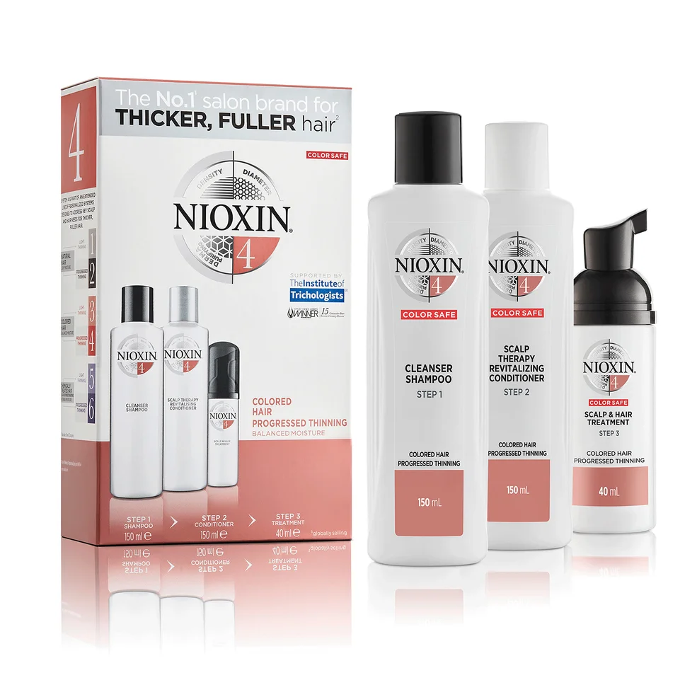NIOXIN 3-Part System 4 Trial Kit for Coloured Hair with Progressed Thinning Image 1