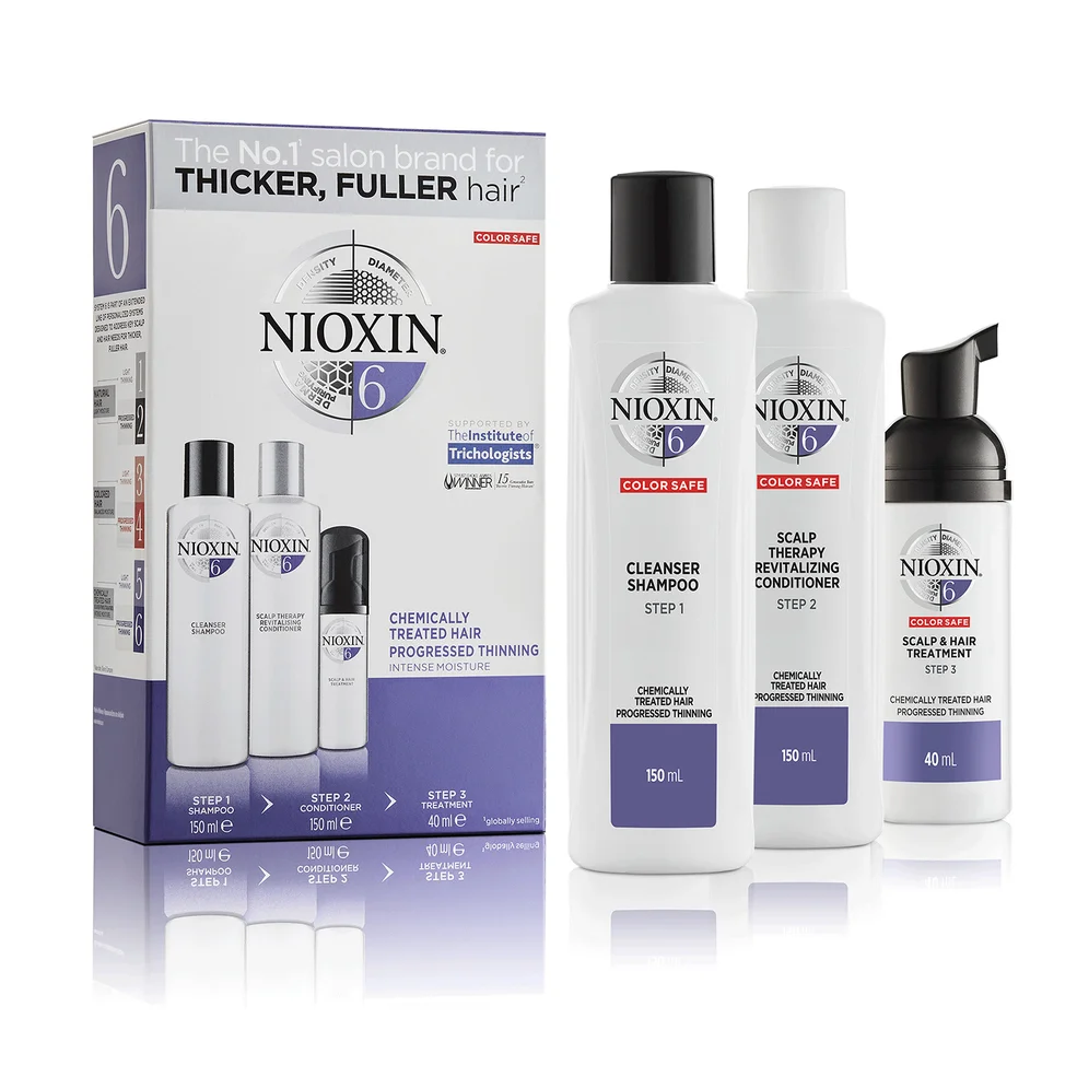 NIOXIN 3-Part System 6 Trial Kit for Chemically Treated Hair with Progressed Thinning Image 1