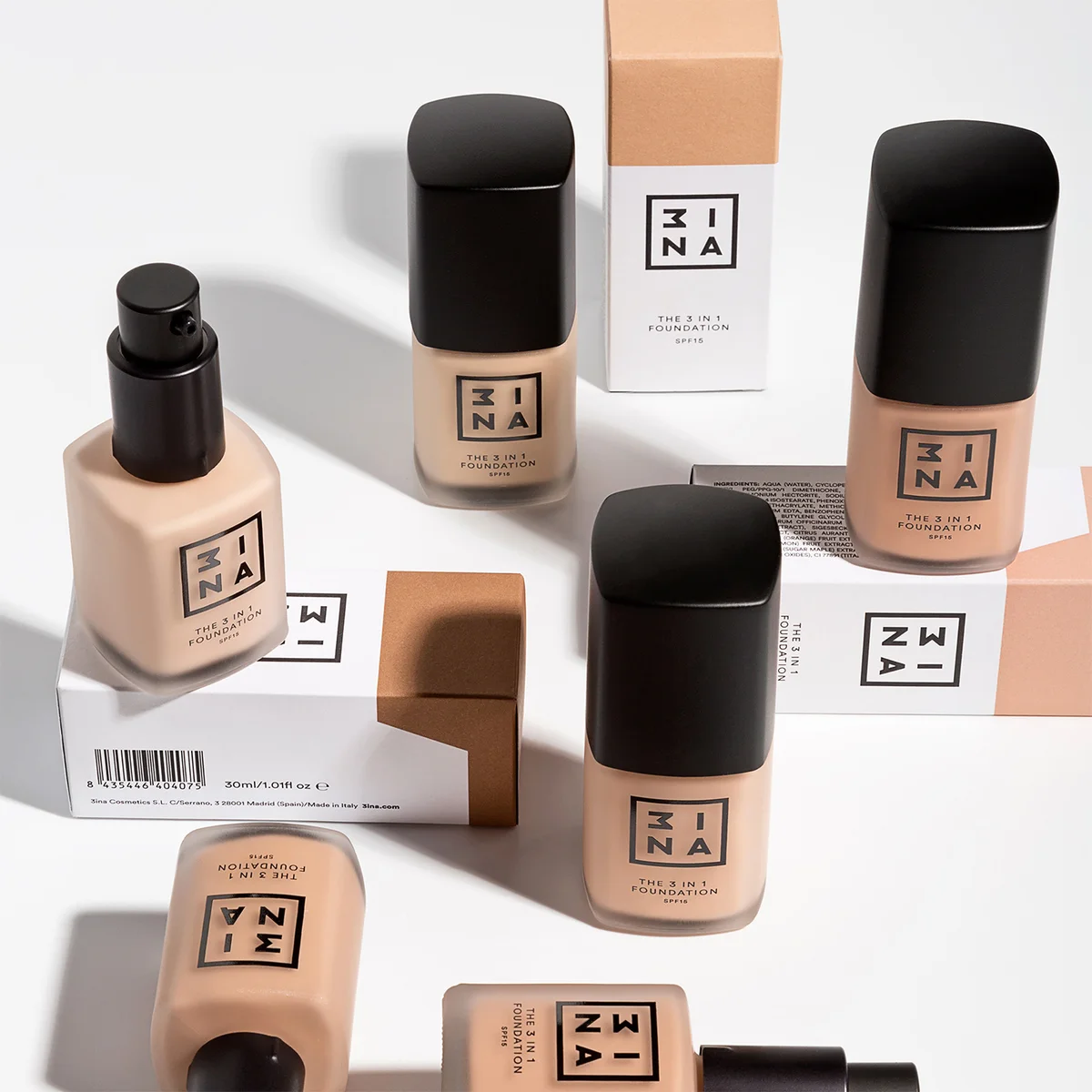 3INA Makeup 3-In-1 Foundation 30ml (Various Shades) | LOOKFANTASTIC