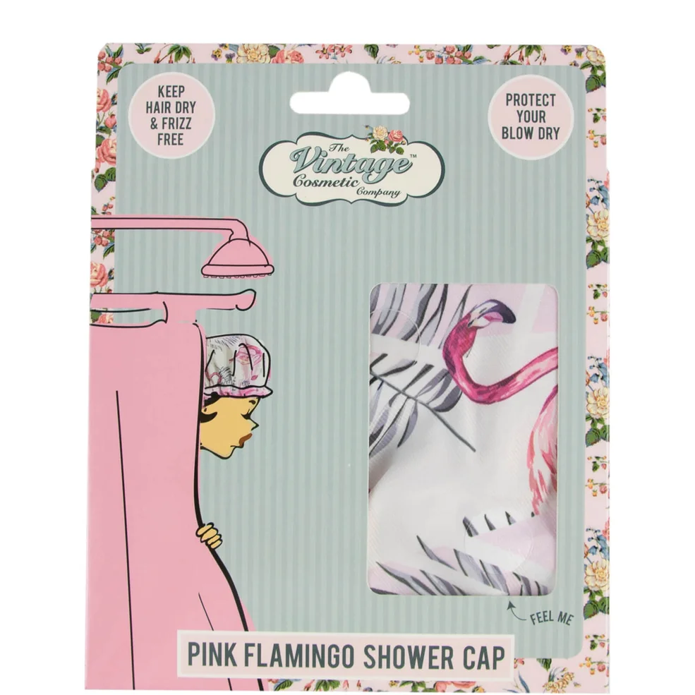 The Vintage Cosmetic Company Shower Cap - Flamingo Image 1