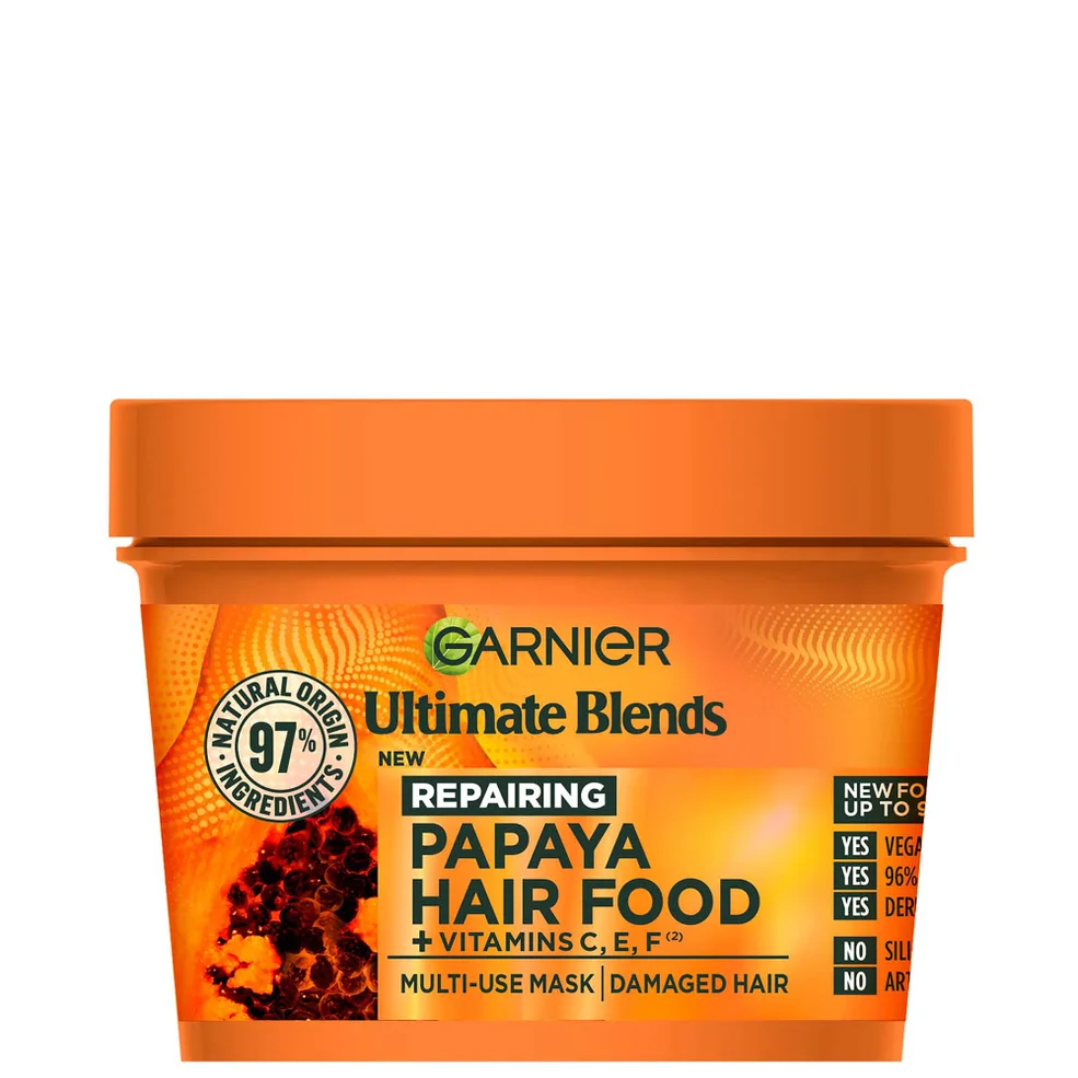 Garnier Ultimate Blends Hair Food Papaya 3-in-1 Damaged Hair Mask Treatment 390ml Image 1