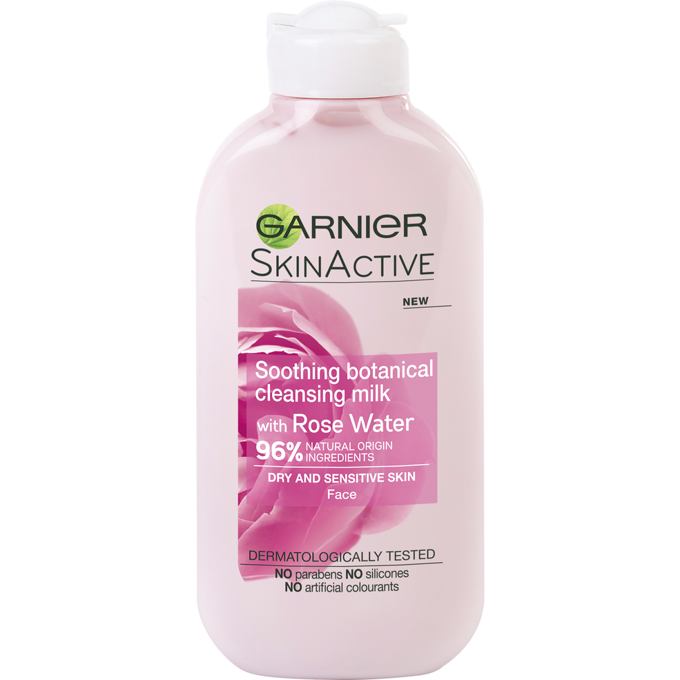 Garnier Natural Rose Cleansing Milk and Makeup Remover for Sensitive Skin 200ml Image 1