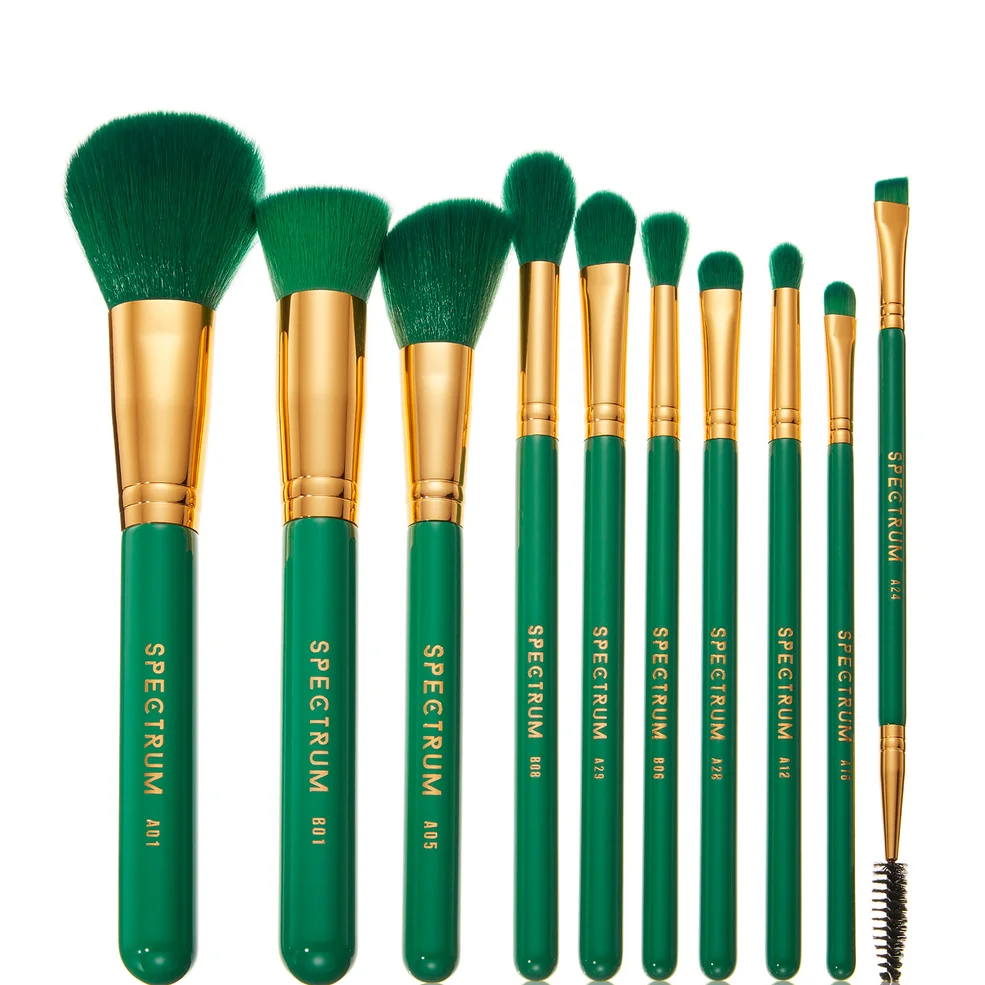 Spectrum Collections 10 Piece Malachite Brush Set Image 1