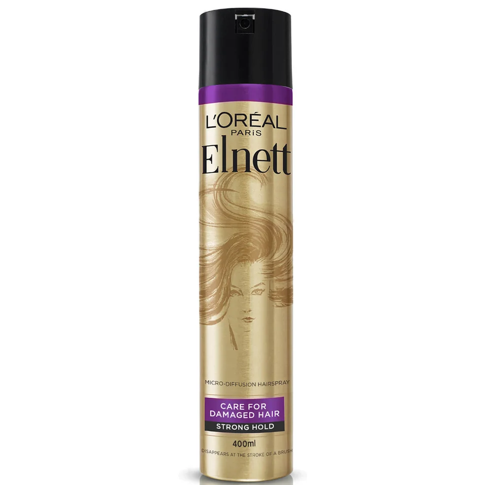 L'Oréal Paris Hairspray by Elnett Care For Dry Damaged Hair Strong Hold Argan Oil Shine 400ml Image 1