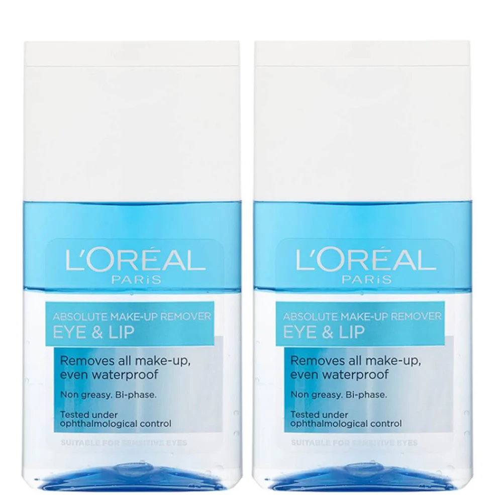 L'Oréal Paris Absolute Make-Up Remover Eye and Lip 125ml 2 Pack Exclusive (Worth £11.98) Image 1
