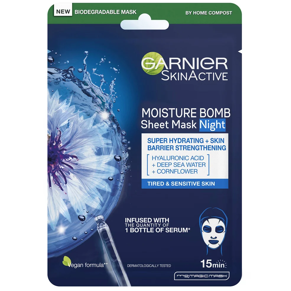 Garnier Moisture Bomb Deep Sea Water & Hyaluronic Acid Tissue Mask Night 32g Image 1