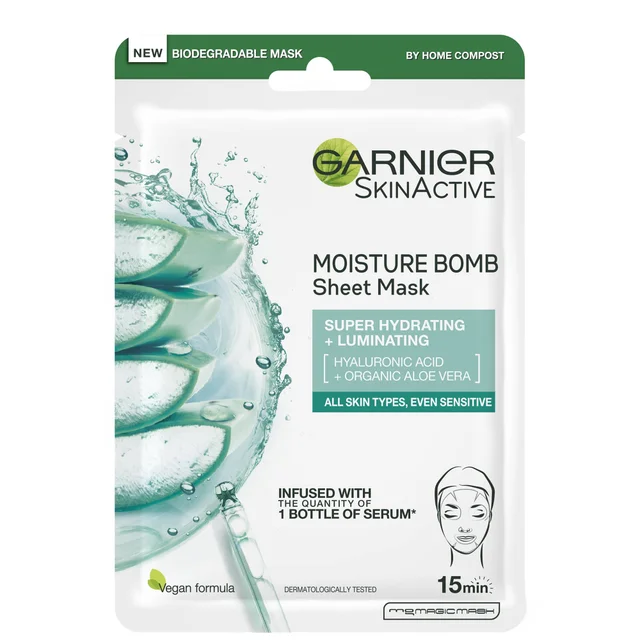 Garnier Moisture Bomb Aloe Vera Hyaluronic Acid Hydrating Face Sheet Mask 32g