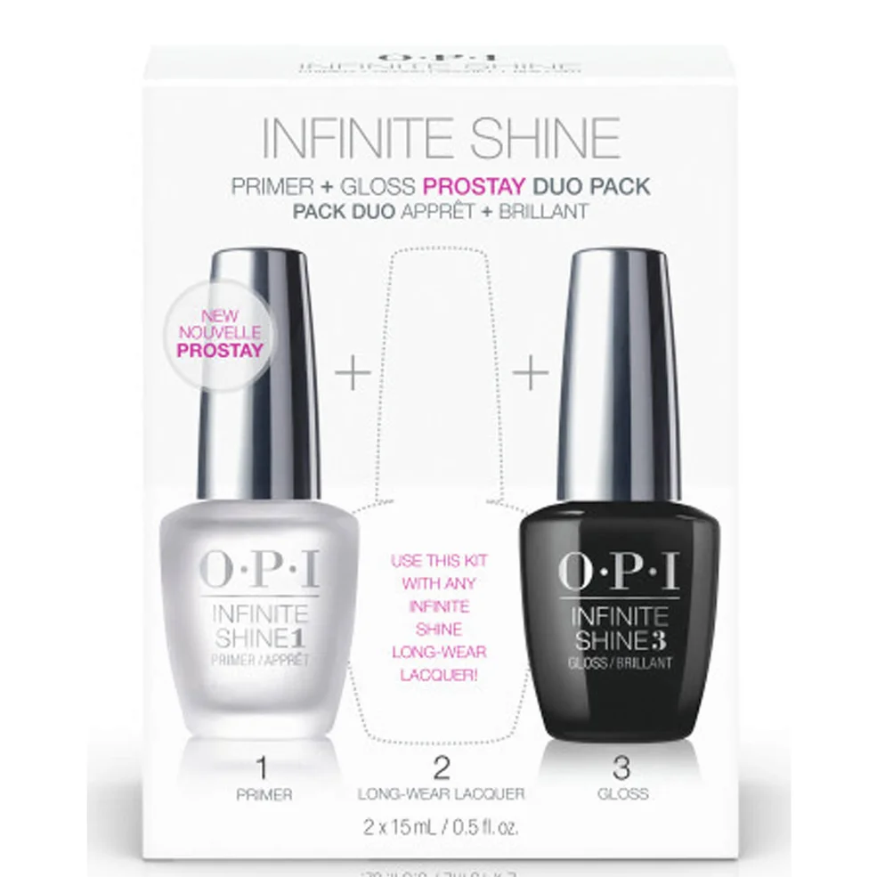 OPI Nail Base and Top Coat Duo Pack Infinite Shine Long-Wear System 1st and 3rd Step 2 x 15ml (Worth £35.00) Image 1
