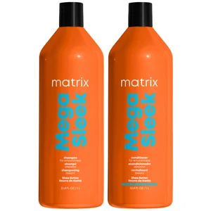 Matrix Total Results Mega Sleek Shea Butter Smoothing Shampoo and Conditioner 1000ml Duo for Frizzy Hair - undefined undefined