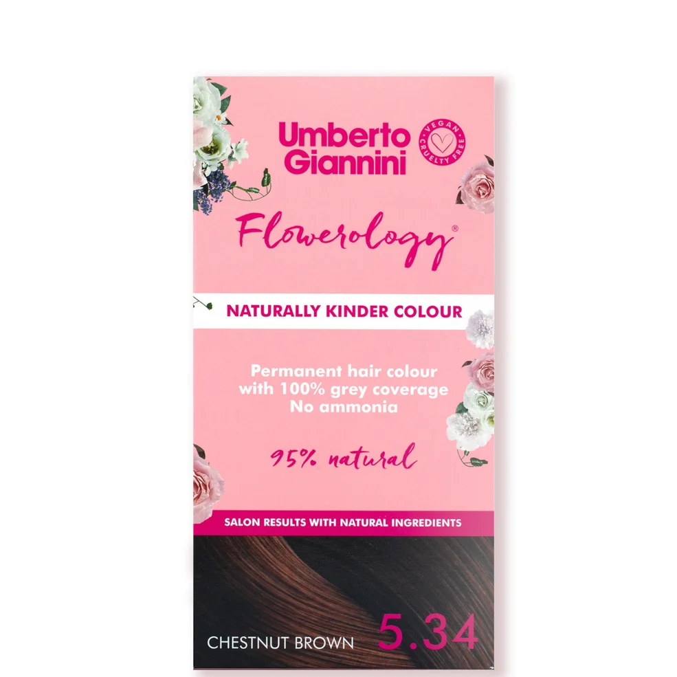 Umberto Giannini Flowerology Naturally Kinder Colour - Chestnut Brown 5.34 195ml Image 1