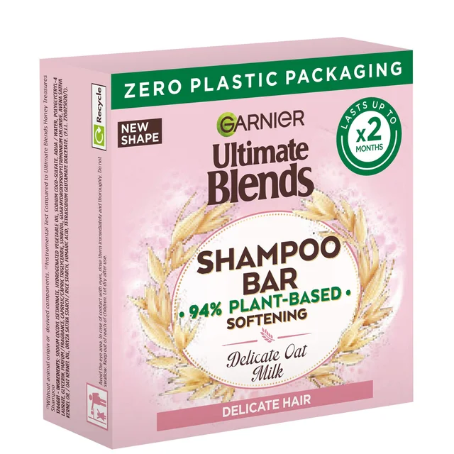 Garnier Ultimate Blends Delicate Oat Softening Shampoo Bar for Sensitive Scalp and Fragile Hair 60g