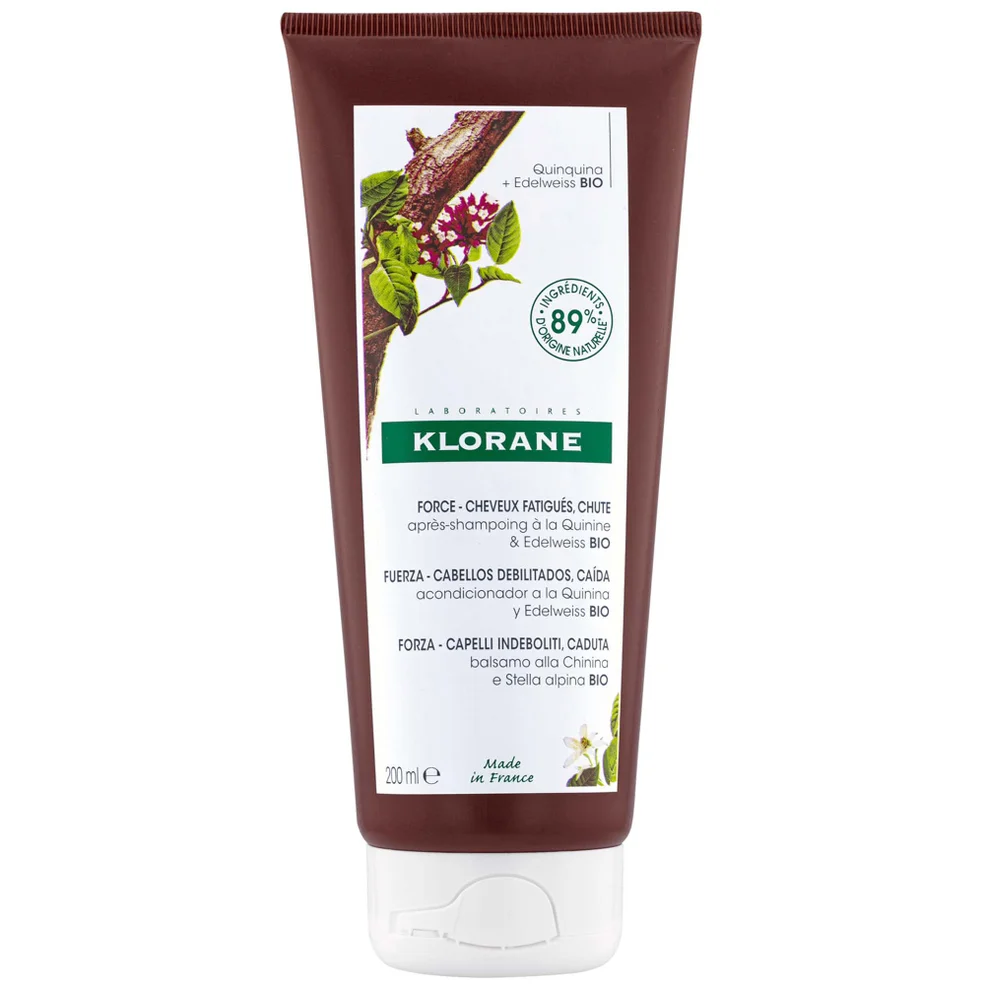 KLORANE Strengthening Conditioner with Quinine and Organic Edelweiss for Hair Thinning, Loss 200ml Image 1