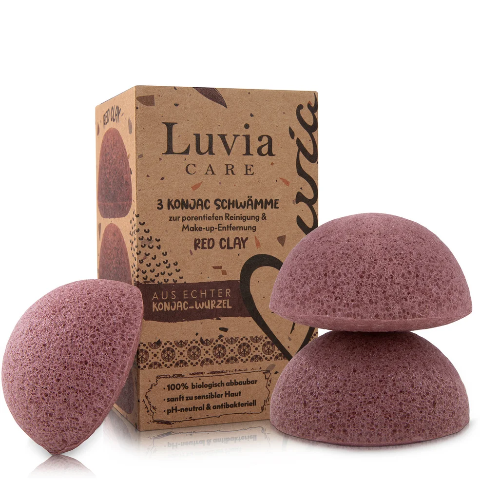 Luvia Konjac Sponge Set - Red Clay Image 1