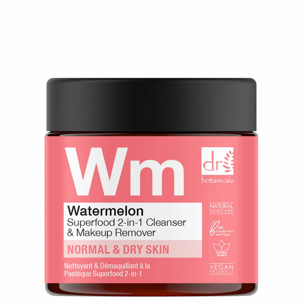Dr Botanicals Watermelon Superfood 2-in-1 Cleanser and Makeup Remover 60ml Image 1