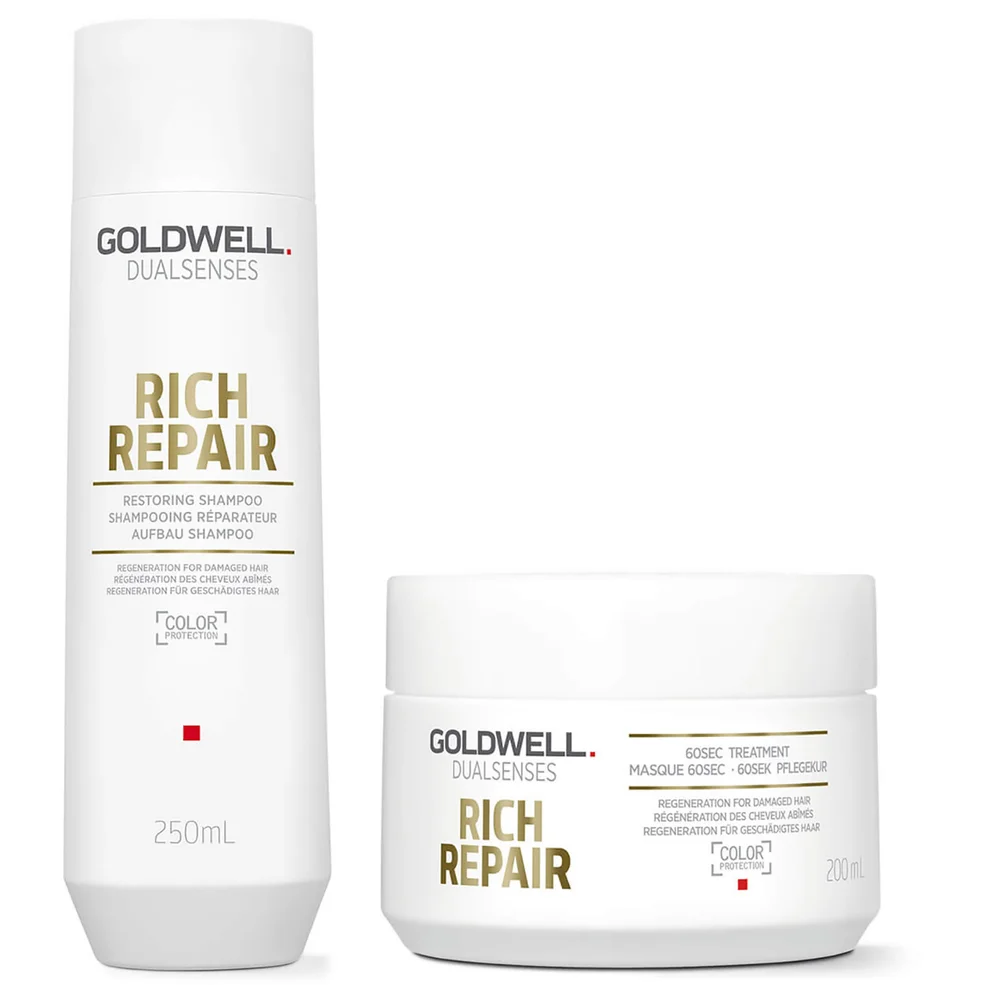 Goldwell Dualsenses Rich Repair Shampoo And 60 Second Treatment Mask Duo For Dry To Severely Damaged Hair (Worth £33.65) Image 1