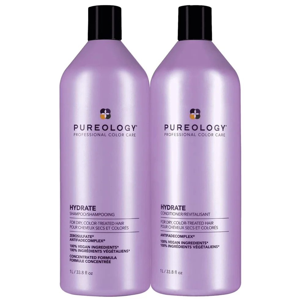 Pureology Hydrate Shampoo and Conditioner Moisturising Supersize Bundle for Dry Hair, Sulphate Free for a Gentle Cleanse Image 1