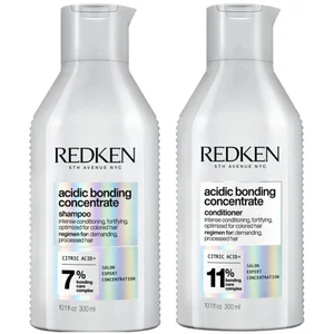 Redken Acidic Bonding Concentrate Shampoo 300ml and Conditioner 300ml Bundle, Bond Repair for Damaged Hair - undefined undefined