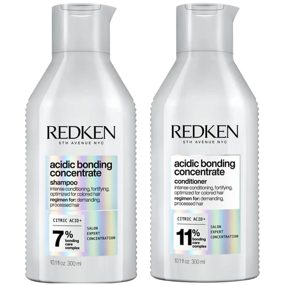 Redken Acidic Bonding Concentrate Shampoo 300ml and Conditioner 300ml Bundle, Bond Repair for Damaged Hair Image 1