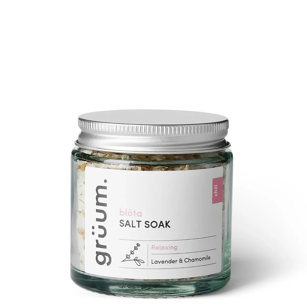 grüum blöta Lavender and Chamomile Bath Salt Soak 120g Image 1