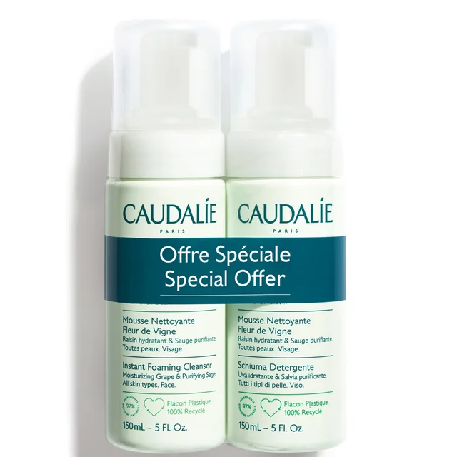 Caudalie Vinoclean Instant Foaming Cleanser Duo (Worth £30.00)