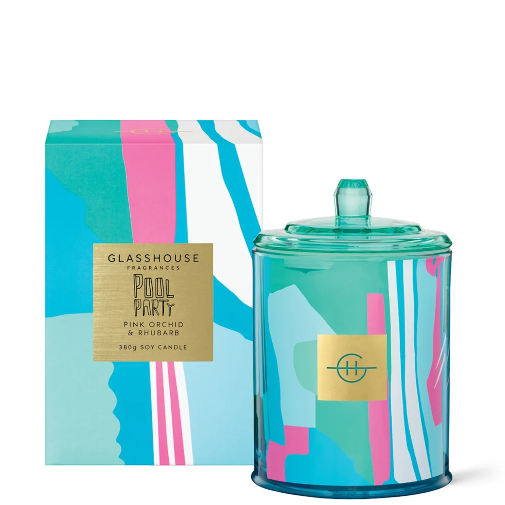 Glasshouse Fragrances Pool Party Limited Edition Soy Candle 380g Image 1