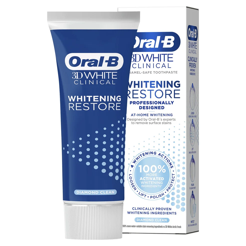 Oral B 3DWhite Clinical Whitening Restore Diamond Clean Toothpaste 70ml Image 1