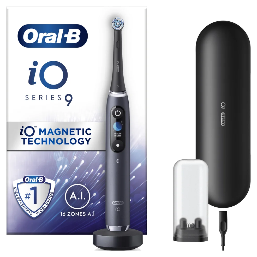 Oral B iO9 Black Onyx Electric Toothbrush with Charging Travel Case Image 1