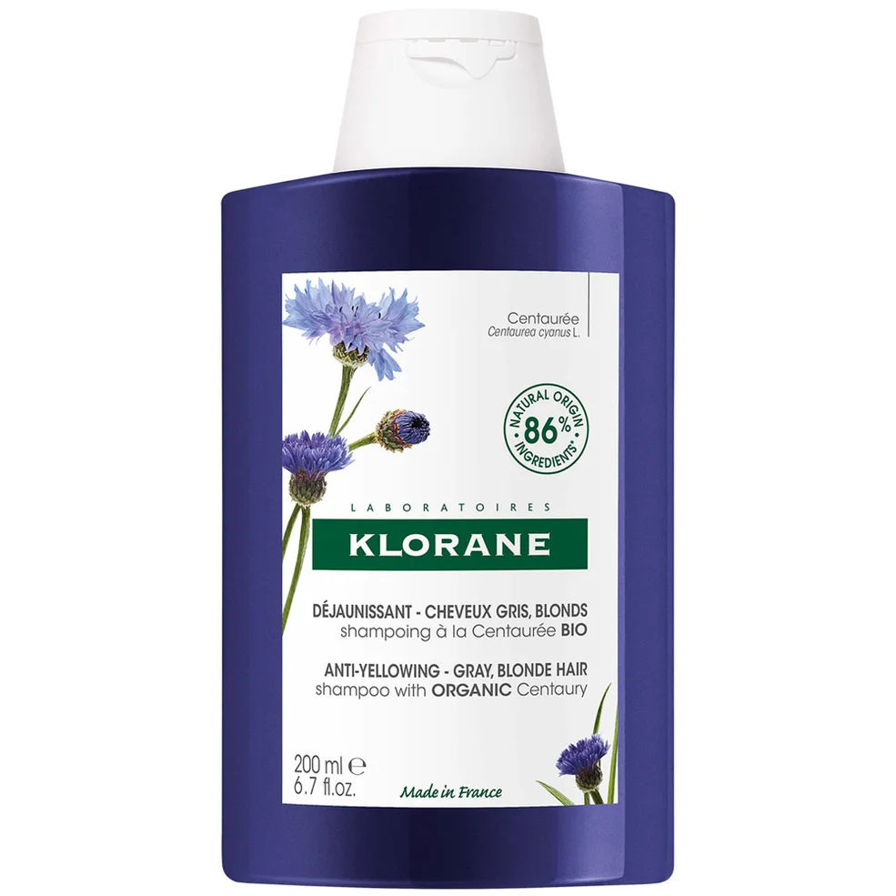 KLORANE Anti-Yellowing Shampoo with Organic Centaury for White, Grey, Highlighted Hair 200ml Image 1