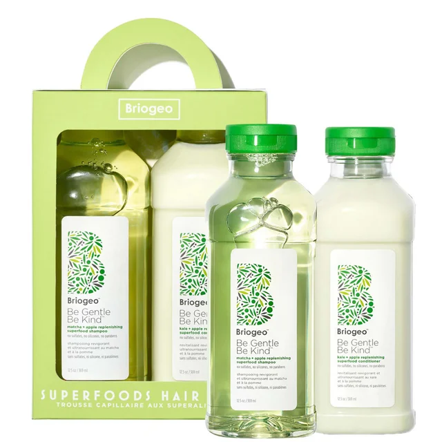 Briogeo Superfoods Apple Matcha and Kale Replenishing Shampoo and Conditioner Set (Worth £52.00)