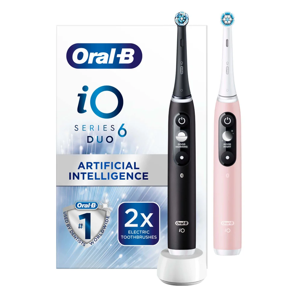 Oral B iO6 Duo Pack of Two Electric Toothbrushes, Black Lava & Pink Sand Image 1