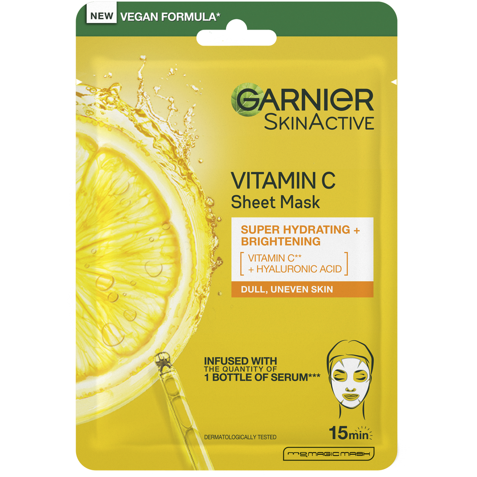 Garnier SkinActive Moisture Bomb Vitamin C Sheet Mask 28g Image 1