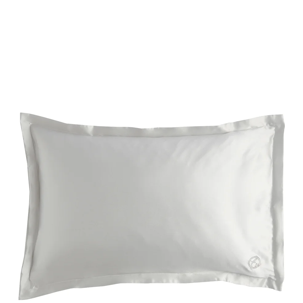 ESPA Home Oxford Edge Silk Pillowcase - Moonlight Grey Image 1
