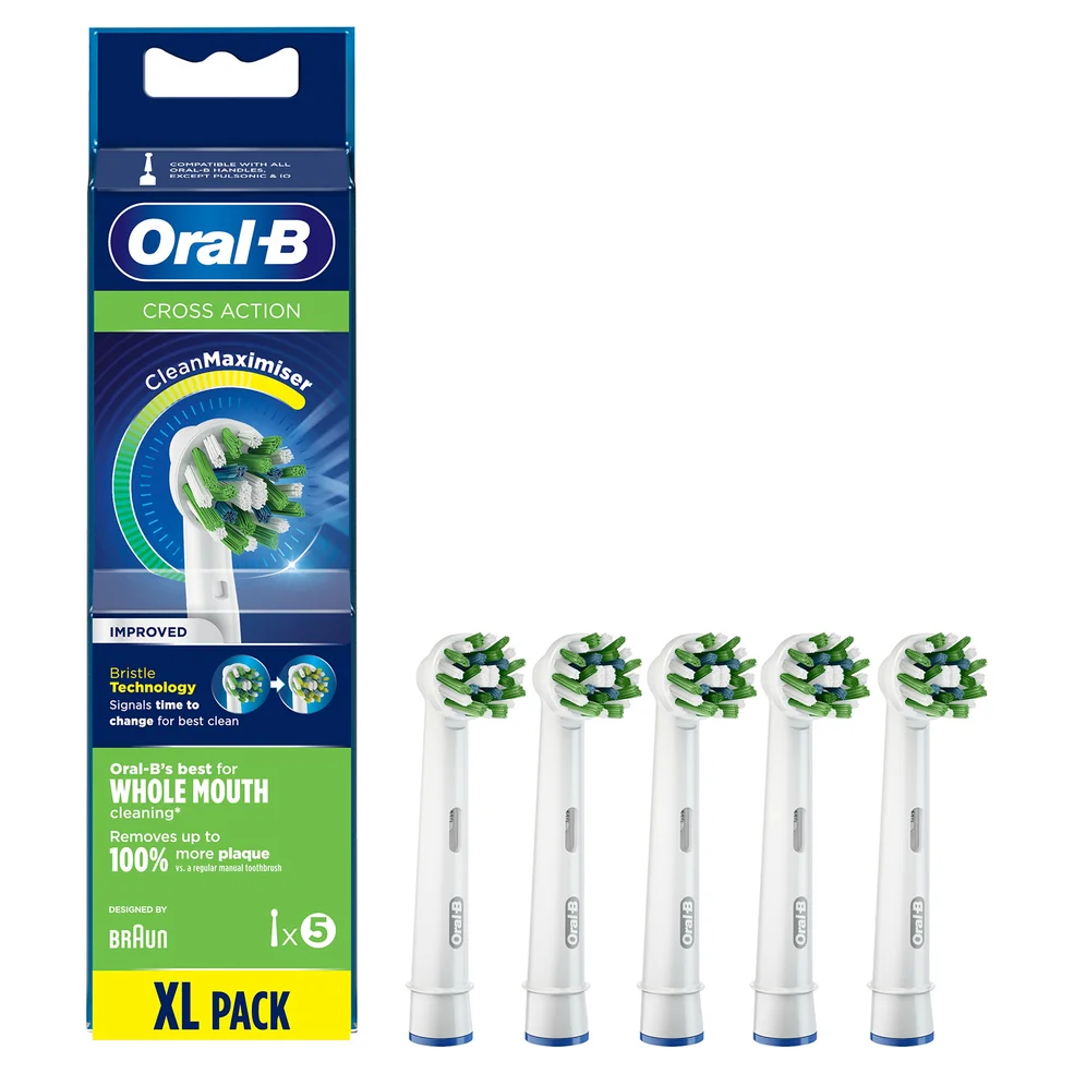 Oral B Cross Action Brush Head with Clean Maximiser - 5 Counts Image 1
